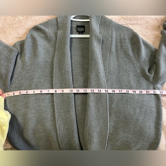 Eileen Fisher 1X Merino Wool Open Front Cardigan - Picture 8 of 8